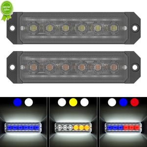 New New 2pcs 24 Led Strobe Warning Side Light Strobe Grille Flashing Lightbar Truck Car Beacon Traffic Lamp Amber Constant light 12V 24V