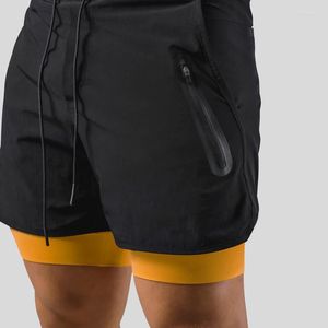 Shorts maschile che gestiscono uomini estivi casual corto rapido secco 2 in 1 allenamento a doppio ponte addestramento finto jogger di fitness