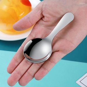 Spoons Mini Teaspoon Strong And Sturdy Kitchen Accessories Round Head Spoon Stainless Steel Comfortable Grip 30g