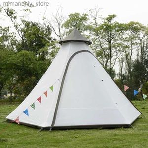 Tendas e abrigos ao ar livre acampamento indiano tenda teepee 3-5 pessoa resistente ao vento acampamento dossel nova torre pergola tenda q231117