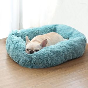 Cat Beds Square Dog Bed Long Plush Winter Pet Sofa Sleeping Cushion Lounger