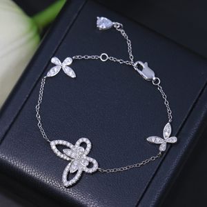 GRAFE Pulsera de diseñador para mujer Elfo Mariposa Diamante Plata 925 reproducciones oficiales lujo estilo clásico regalo para novia con caja 006