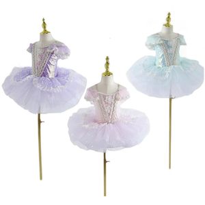 Dancewear desempenho ballet tutu vestido ginástica collant lantejoulas longos vestidos de balé meninas princesa bailarina dança traje vestido de festa 231114