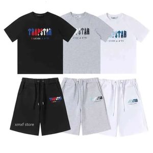 2023 Trapstar Mens Shor and T Shirt Tracksui Designer Couples Towel Embroidery Letter Men's Set Womens Crew Neck Trap Star Sweahirt fashion