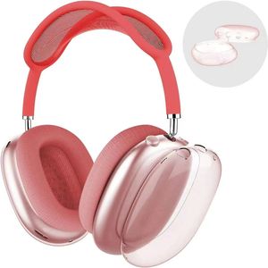 För AirPods Max Bluetooth Earuds hörlurar Tillbehör Transparent TPU Solid Silicone Waterproof Protective Case Airpod Maxs Hörlurar Headset Cover Case