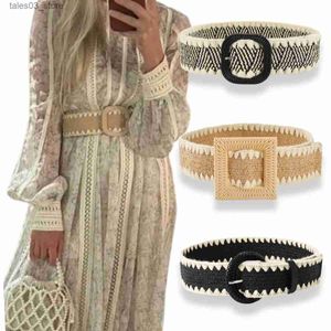 Paski nowe Boho Women Spring Summer Pin Burza Paski Moda Fena Braided Pass Designer Troven PP Słomka trawa Paliw Q231115