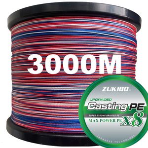 Braid Line 3000M 1000M Saltwater 8 Threads 4 PE Fishing Braided 18 88LB Smooth Multifilament Super Durable Pesca 231115