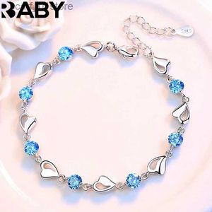 Chain UABY 925 Sterling Silver Bracelet Jewelry High Quality Retro Heart Wedding Shed Cubic Zirconia Length 17CM+4CML231115