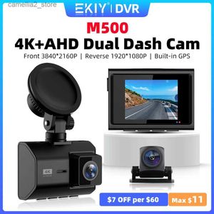 car dvr EKIY M500 4K Dash Cam Built-in GPS 142FOV Car Dashcam DVR Recorder 24H Parking Monitor APP Control 1080P AHD Rear View Camera Q231115