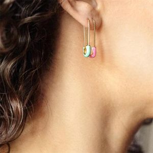 Dangle Earrings WeSparking Paper Clip Gold Plated Brass Geometric Design Hoop For Women Items Enamel Fashion Jewelry