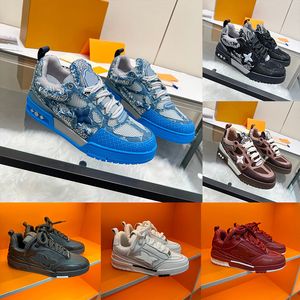 Designer tränare män skor skridskor sneaker womem sneakers kalv läder tränare plattform sneakers gummi casual sko vintage låg top tränare snörning skate skor