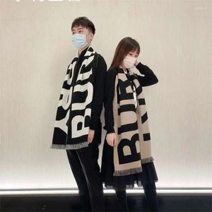 Scarves Wool Double Sided Large Letter Scarf For Men Women's Autumn Winter Neck Versatile And WarmChristmas Gifts