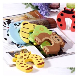 Baby Locks Latches New Care Child Kids Animal Cartoon Jammers Stop Door Stopper Holder Lock Safety Guard Finger 7 Styles Drop Delivery DHJ7E