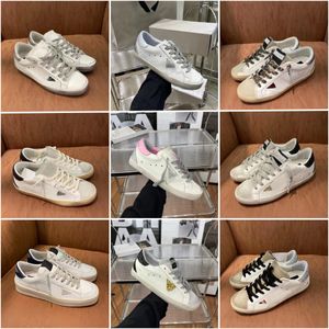 scarpe firmate donna uomo super star marca casual nuova versione scarpa di lusso Italia sneakers piatte denuine in pelle di lusso con paillettes uomo classico scarpe casual con scatola