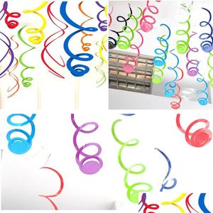 Partydekoration 90 cm Decke hängende Folie Swirl Metallic für Weihnachten Halloween Geburtstag ZA5818 Drop Lieferung Hausgarten Dhu0L