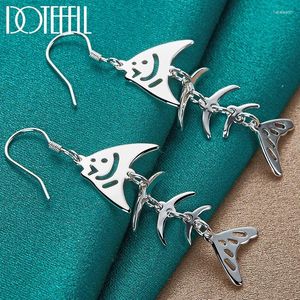 Dangle Earrings 925 Sterling Silver Fish Bone Drop For Woman Man Wedding Engagement Fashion Jewelry