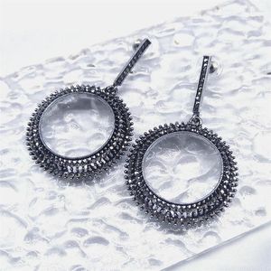 Ohrstecker Boho Metall Luxus Strass Runde Baumeln Legierung Frauen Vintage Große Ohrring Schmuck Geschenk Bijoux Femme Luxe EXH674S04