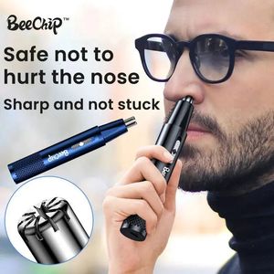 Clippers Trimmers Blue Electric Nose Hair Trimmer Waterproof And Easy To Clean After Use Painless Ear Removal For Home 231115