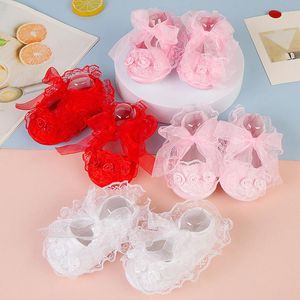 First Walkers Spring Summer Bow Princess Socks Schuhe Born Baby Kid Soft Bottom Anti-Rutsch Atmungsaktiver Wanderschuh Kinder Kleinkind