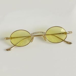 Sunglasses High Quality Top Fashion Quads Style Men Small Frame Women Vintage Brand Design CHROME