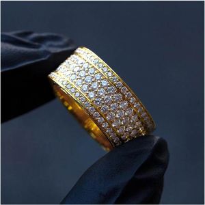 Pełna utwardzona okrągła CZ Pierścienie dla kobiet Bling Bling Gold Kolor Wedding Pierdzieżę zaręczynową dobrej jakości biżuteria modowa