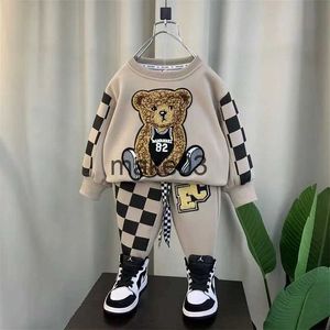 Clothing Sets Boutique Spring Autumn Baby Boy Clothes 1 to 9 Years Round Neck Pullover Cartoon Long Sleeve T-shirts+Pants 2 PCS Kids Outfits J231020