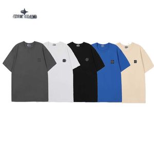 إيطاليا 2024FW Stone Cross Island Thort Sleeve Compass T-Shirt with Island Print Groound Reck Stoneislande Double Bottom Shirt for Fashion Men Badge Sirt 747