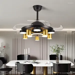 Niewidzialny wentylator Lekki żyrandol salon Sufit w sypialni LED Nowoczesny minimalistyczny duży wiatr
