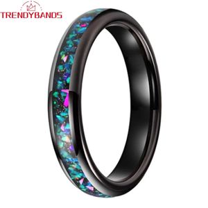 Anelli a fascia 4mm 6mm Galaxy Opale Intarsio Moda Gioielli con dita Carburo di tungsteno Fede nuziale Anello di fidanzamento per uomo Donna Regalo di anniversario 231114