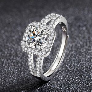 Solitaire Ring 925 Sterling Silver Open Ring CZ Simulation Stapelbar Ring Platinum Galvanized Eternal Ring 231115