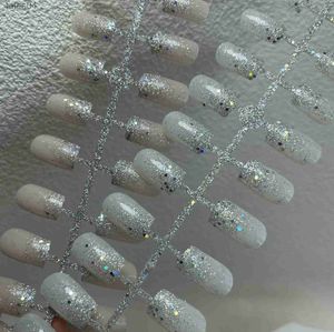 False Nails 24tips Nail Salon Long Coffin False Nail Ballet Nails Tips Nails Art Artificial Nails With Design Fingernags gel for Extension YQ231115