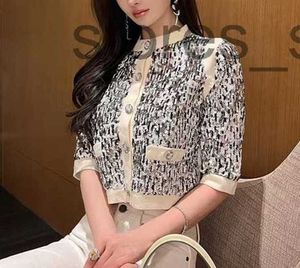 Women's Jackets DesignerChan home New 2023 spring Women's brand jacket OOTD Fashion top-grade Metal buckle CC coat Leisure Spring Sequins sexy AR5S