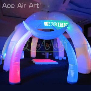 Персонализированный конический вход в надувную арку со светодиодным освещением для мероприятий в помещении, на открытом воздухе, вечеринок и свадеб