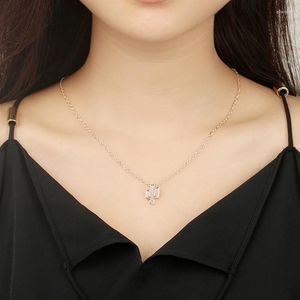 Correntes re -cactos colar pendente mulheres minimalistas desertos plantas ocas acessórios de jóias de colarinho bijoux femme j2735