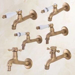 Bathroom Sink Faucets Antique Brass Wall Mounted Washing Machine Faucet /Garden Water Tap / And Mop Pool Laundry Cold Taps Tah302