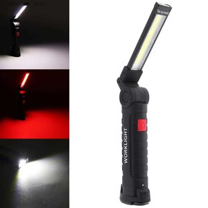 Latarnia kempingowa W52 5 Tryb COB LASHLIGHT TORCH ATBATAMATEM PRACA LED LED Lekka Magnetyczna Cob Lampa wisząca lampa haczyka do kempingu na zewnątrz Q231116