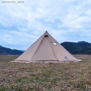 テントとシェルター雪スカート付きの特大のピラミッドテントチムニーアウトドアキャンプテントハイキングオーニングシェップテピーティピティピー5m Q231117