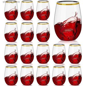 Бокалы для вина 16 унций Пластиковые бокалы для вина без ножки Одноразовые сверхмощные небьющиеся прозрачные пластиковые бокалы для вина Пригодные для вторичной переработки Небьющиеся многоразовые Q231115