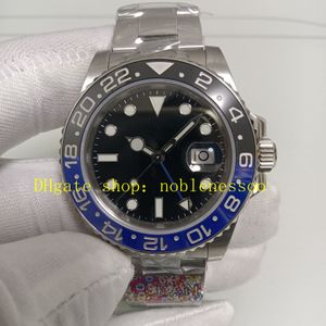 Real Picture Men's 40 mm 904L zegarki stalowe męskie czarne tarcze 116710 Blue Batman Ceramic Bezel 116710Blnr Bransoletka Czysta cal.3186 Ruch Automatyczny zegarek zegarek zegarek