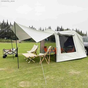 Tents and Shelters Car Rear Tent Extension Waterproof Trair Tent Camping Shelter Canopy Car Trunk Tent for Outdoor Tour Barbecue Picnic Q231117