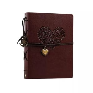 Andra kameraprodukter PO -album Vintage Leather Scrapbook Wedding Guest Diy Memories Book Refillable Black Pages Birthday Present Present Present 231114