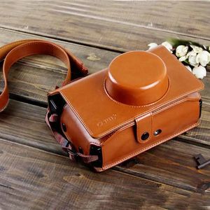 Kamera -Tasche Zubehör PU Lederkamerasetasche für LOMO Sofortiger Retro -Brown -Kamera -Hülle für Lomo Sofort breit mit Schultergurt 231114