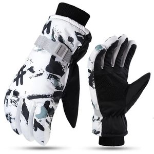 Ski Gloves Winter Snowboard Unisex PU Leather Non slip Touch Screen Waterproof Motorcycle Cycling Fleece Warm Snow Sports 231115