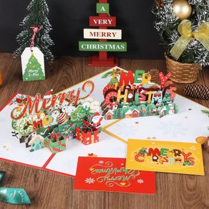 10 Stück Grußkarten Weihnachtsbaum 3D-Popup-Weihnachtskarte Funkelnde Fantasie-Grußkarte Weihnachtsbaum-Segen-Geschenkkarte 231115