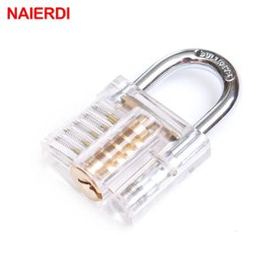 Door Locks NAIERDI Locksmith Transparent Pick Visible Cutaway Mini Practice View Padlock Hasps Training Skill For Furniture Hardware 231115