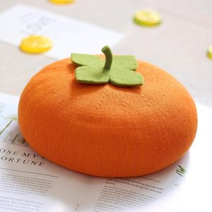 Berets Spring And Summer Breathable Personality Painter Cap Children's Sweet Cute Fruit Hat Persimmon Beret