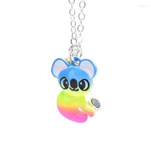 Pendant Necklaces 1Pair Cute Colorful Raccoon Friend Necklace Friendship Jewelry Gift