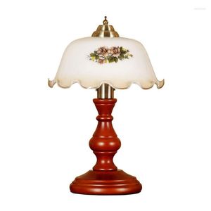 مصابيح المائدة Candeeiro de Mesa Flower Lamp Globe Deco Noel الصينية البورسلين الصافية بجانب السرير