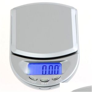 Vägningsskalor Partihandel Digital Diamond Scale Mini LCD -ficksmycken Guldgram 500G/0,1G 100G/0,01 200G/0,01 US Lager Vanligtvis levererar DHB82