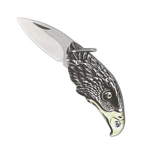 Cuchillo plegable pequeño águila, llavero portátil, cuchillo de bolsillo de acero inoxidable, MINI caja EDC para exteriores, cuchillas cortadoras